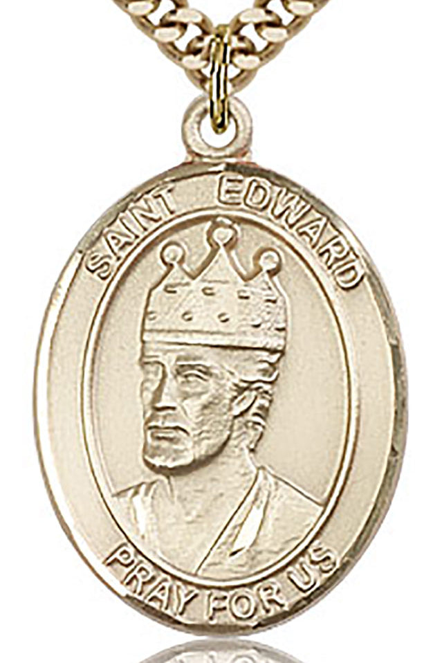 St. Edward the Confessor Medal, Gold Filled, Large