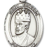 St. Edward the Confessor Medal, Sterling Silver, Large - No Chain