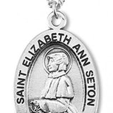 Women's St. Elizabeth Ann Seton Necklace Oval Sterling Silver with Chain Options