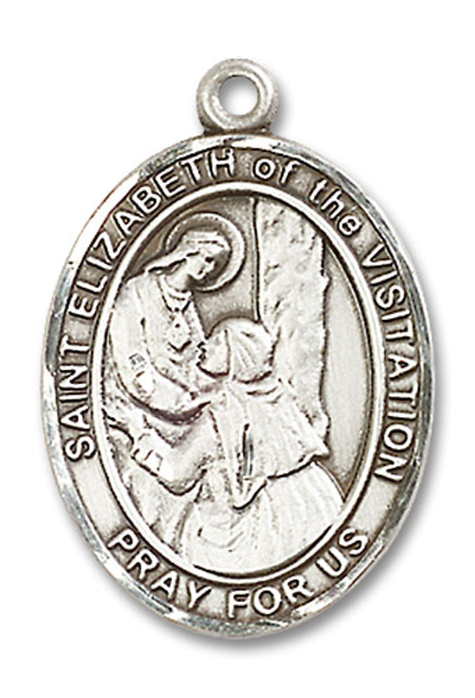 St. Elizabeth of the Visitation Medal, Sterling Silver, Large - No Chain