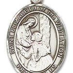 St. Elizabeth of the Visitation Medal, Sterling Silver, Large - No Chain