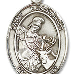 St. Eustachius Medal, Sterling Silver, Large - No Chain