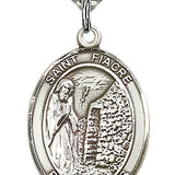 St. Fiacre Medal, Sterling Silver, Large