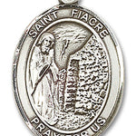 St. Fiacre Medal, Sterling Silver, Large - No Chain