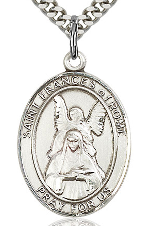 St. Frances of Rome Medal, Sterling Silver, Large