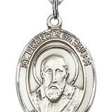 St. Francis De Sales Medal, Sterling Silver, Large