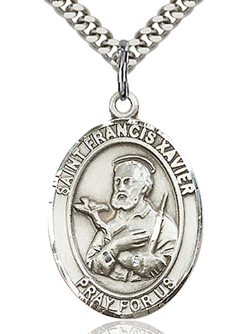 St. Francis Xavier Medal, Sterling Silver, Large