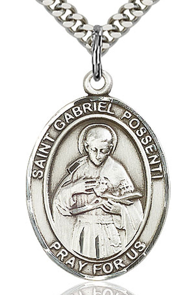 St. Gabriel Possenti Medal, Sterling Silver, Large