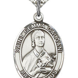 St. Gemma Galgani Medal, Sterling Silver, Large