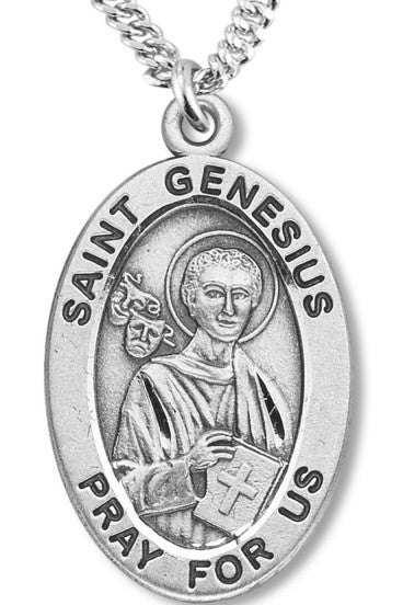 St. Genesius Medal Sterling Silver