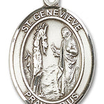 St. Genevieve Medal, Sterling Silver, Large - No Chain