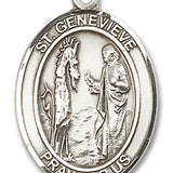 St. Genevieve Medal, Sterling Silver, Large - No Chain