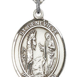 St. Genevieve Medal, Sterling Silver, Large