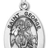 Men's St. George Necklace Oval Sterling Silver with Chain Options
