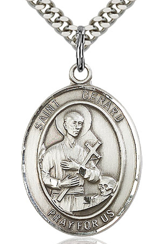 St. Gerard Majella Medal, Sterling Silver, Large