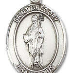 St. Gregory the Great Medal, Sterling Silver, Large - No Chain
