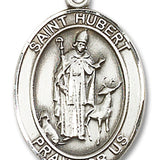 St. Hubert of Liege Medal, Sterling Silver, Large - No Chain