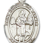 St. Isidore the Farmer Medal, Sterling Silver, Large - No Chain