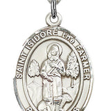 St. Isidore the Farmer Medal, Sterling Silver, Large