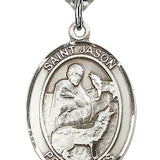 St. Jason Medal, Sterling Silver, Large