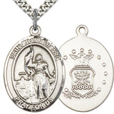 St. Joan of Arc Air Force Medal, Sterling Silver, Large