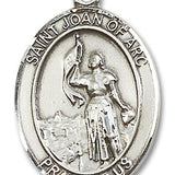 St. Joan of Arc Army Medal, Sterling Silver, Large - No Chain
