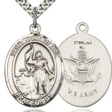 St. Joan of Arc Army Medal, Sterling Silver, Large