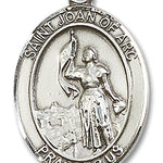 St. Joan of Arc Medal, Sterling Silver, Large - No Chain