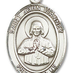 St. John Vianney Medal, Sterling Silver, Large - No Chain