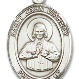 St. John Vianney Medal, Sterling Silver, Large - No Chain