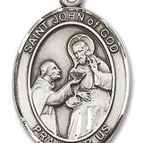 St. John of God Medal, Sterling Silver, Large - No Chain