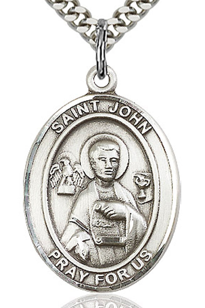 St. John the Apostle Medal, Sterling Silver, Large