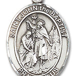 St. John the Baptist Medal, Sterling Silver, Large - No Chain