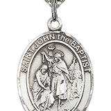 St. John the Baptist Medal, Sterling Silver, Large