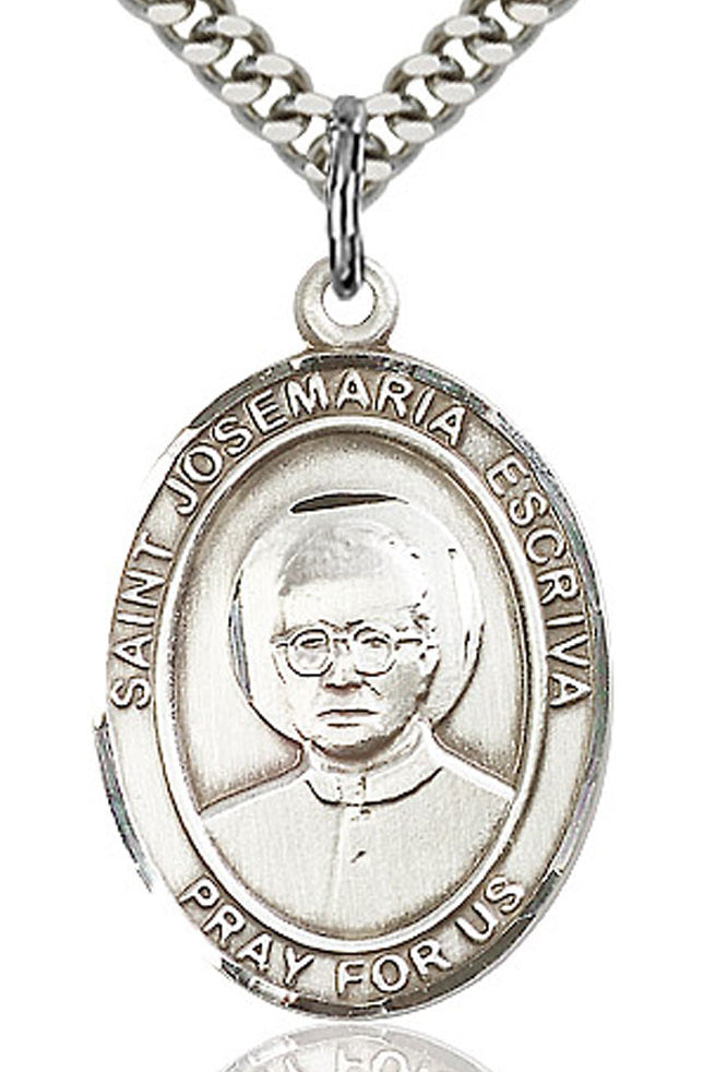 St. Josemaria Escriva Medal, Sterling Silver, Large