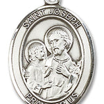 St. Joseph Medal, Sterling Silver, Large - No Chain
