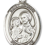 St. Joseph Medal, Sterling Silver, Large - No Chain
