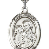 St. Joseph Medal, Sterling Silver, Large