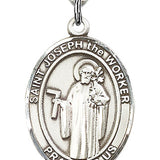 St. Joseph the Worker Medal, Sterling Silver, Large