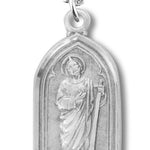 Women's Sterling Silver Saint Jude Gothic Necklace with Chain Options - 18&quot; 1.8mm Sterling Silver Chain + Clasp