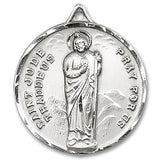 Large Men's Sterling Silver Saint Jude Medal - No Chain