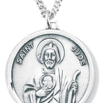 Women's St. Jude Necklace, Sterling Silver with Chain Options - 18&quot; 1.8mm Sterling Silver Chain + Clasp