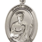 Sterling Silver Oval St. Jude Thaddeus Pendant - No Chain