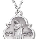 Women's St. Jude Trinity Necklace, Sterling Silver with Chain Options - 18&quot; 1.8mm Sterling Silver Chain + Clasp