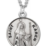 Women's St. Karen Necklace Round Sterling Silver with Chain Options