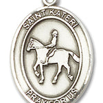 St. Kateri Equestrian Medal, Sterling Silver, Large - No Chain