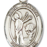 St. Kenneth Medal, Sterling Silver, Large - No Chain