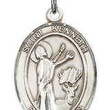 St. Kenneth Medal, Sterling Silver, Large