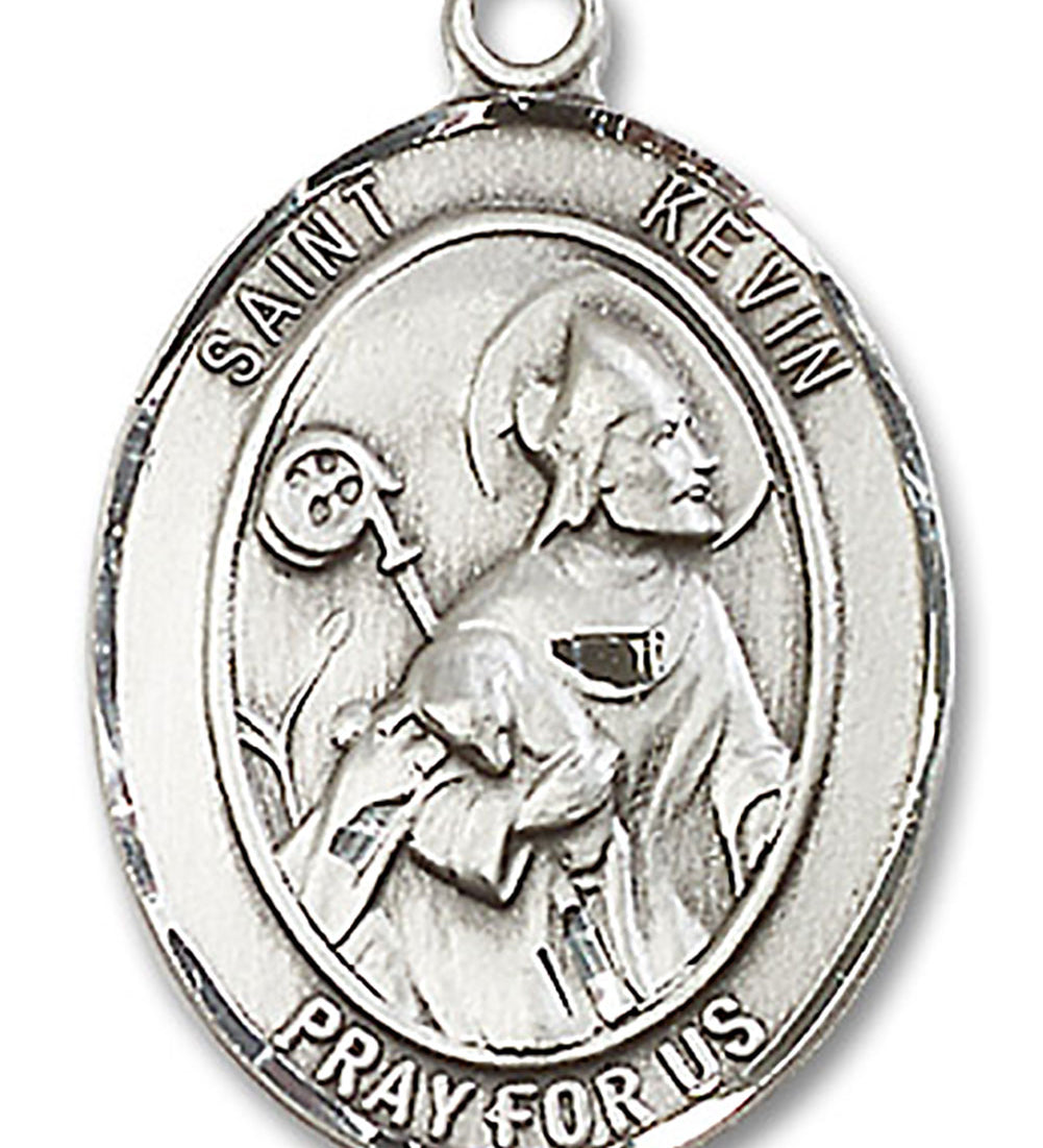 St. Kevin Medal, Sterling Silver, Large - No Chain