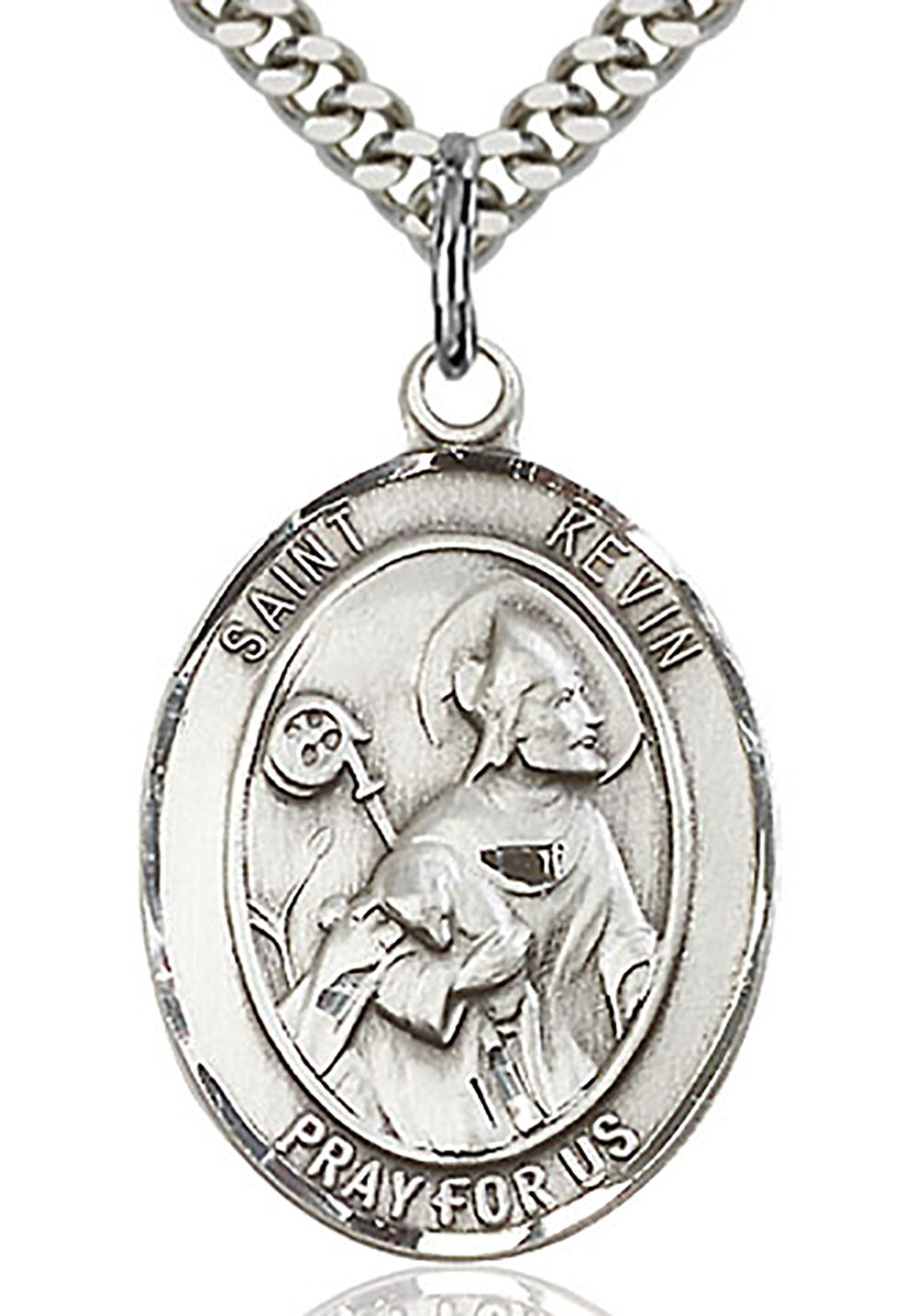 St. Kevin Medal, Sterling Silver, Large